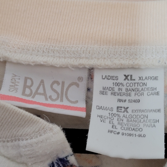 Vintage Simply Basic Cat Flanel Night Gown Pajamas XL - Picture 4 of 5